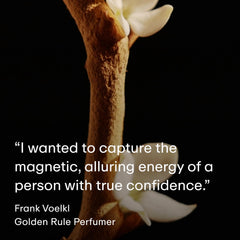 PHLUR Golden Rule base notes feature vanilla and sandalwood for warm, lasting depth.