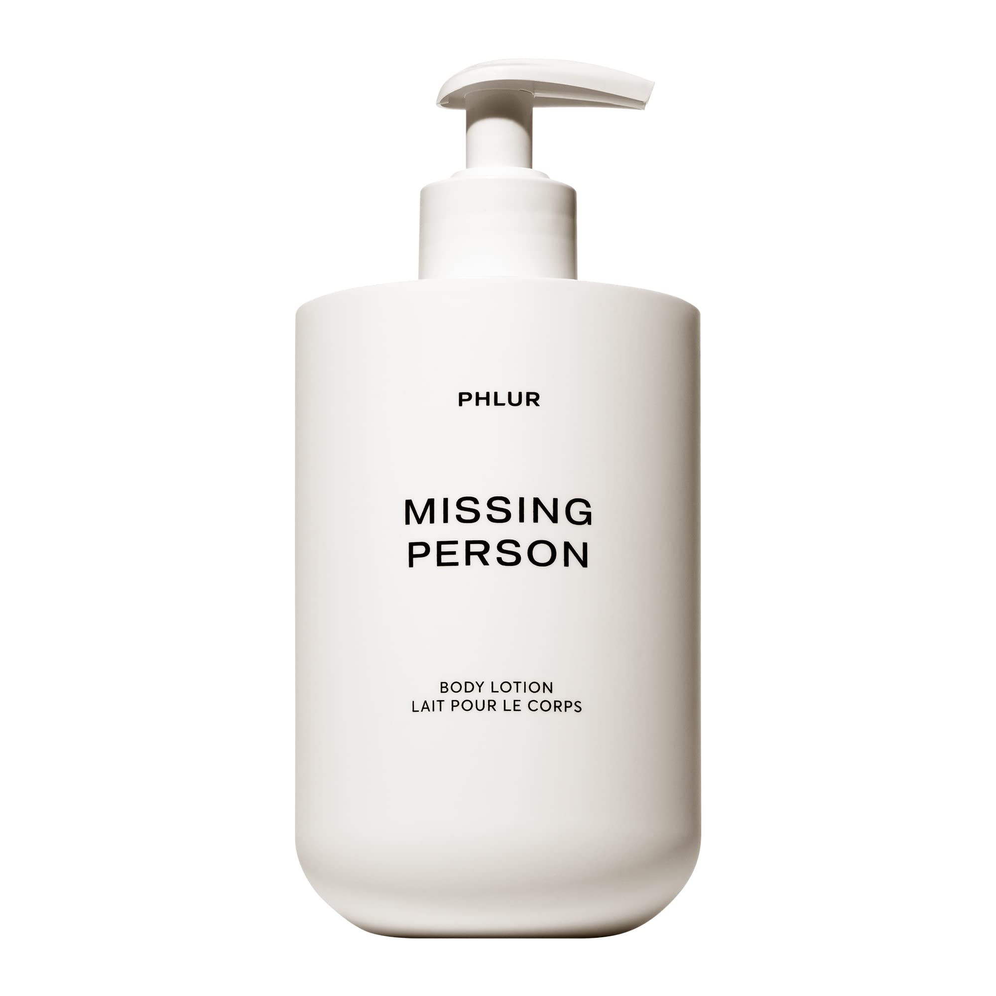 PHLUR Missing Person Body Lotion bottle with long-lasting floral scent for dry skin