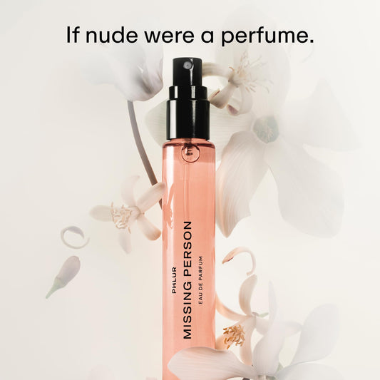 Close-up of Missing Person EDP showing skin musk and warmth
