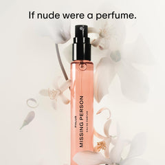 Close-up of Missing Person EDP showing skin musk and warmth