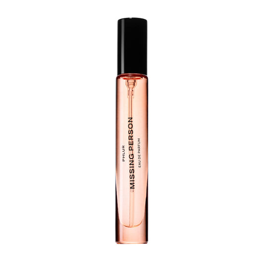 PHLUR Missing Person EDP bottle on a vanity for daily wear