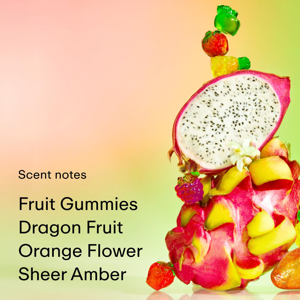 PHLUR Mood Ring fruit gummies on the bottle evoke playful fragrance moments.