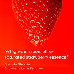 PHLUR Strawberry Letter glass bottle shine conveys luxe aesthetics