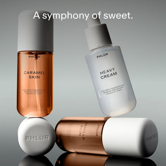 PHLUR Sweet Skin Trio Heavy Cream bottle ideal for cozy marshmallow notes.