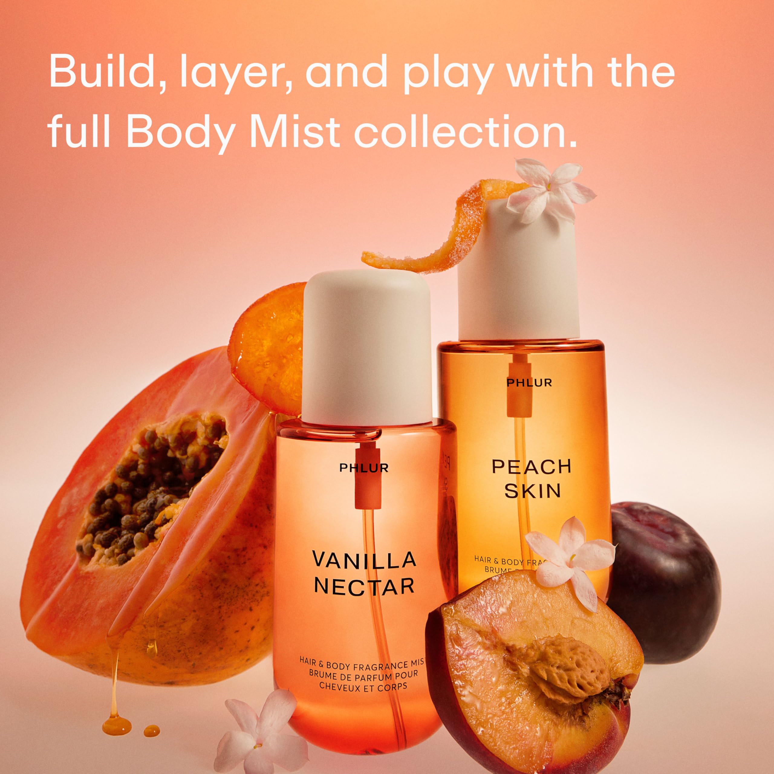 PHLUR Vanilla Nectar body mist on skin delivers instant refreshment
