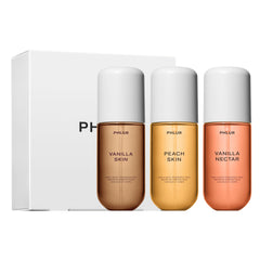 PHLUR Vanilla Peach Trio box set, ideal for gifting and travel
