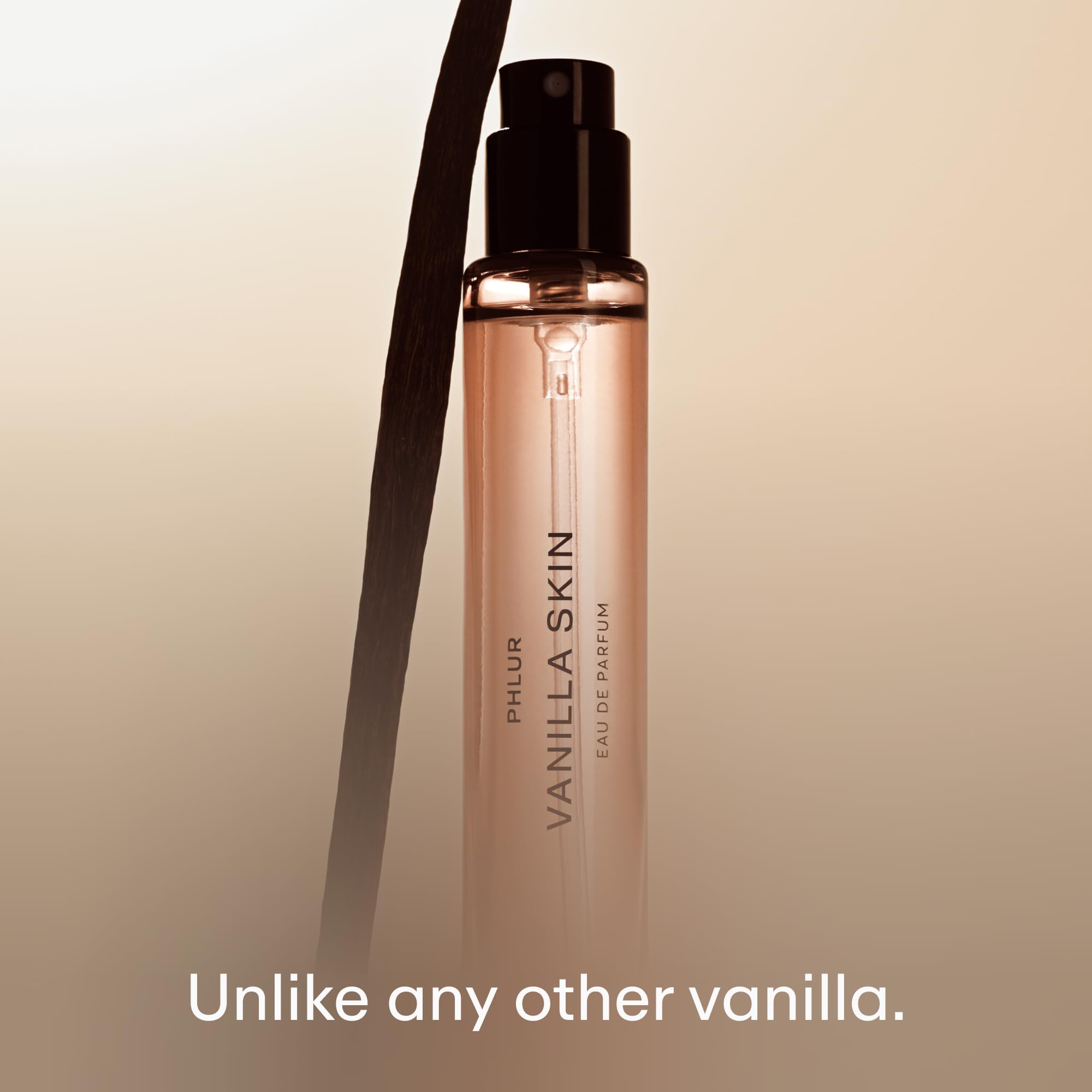 Close-up of PHLUR Vanilla Skin cap and premium packaging