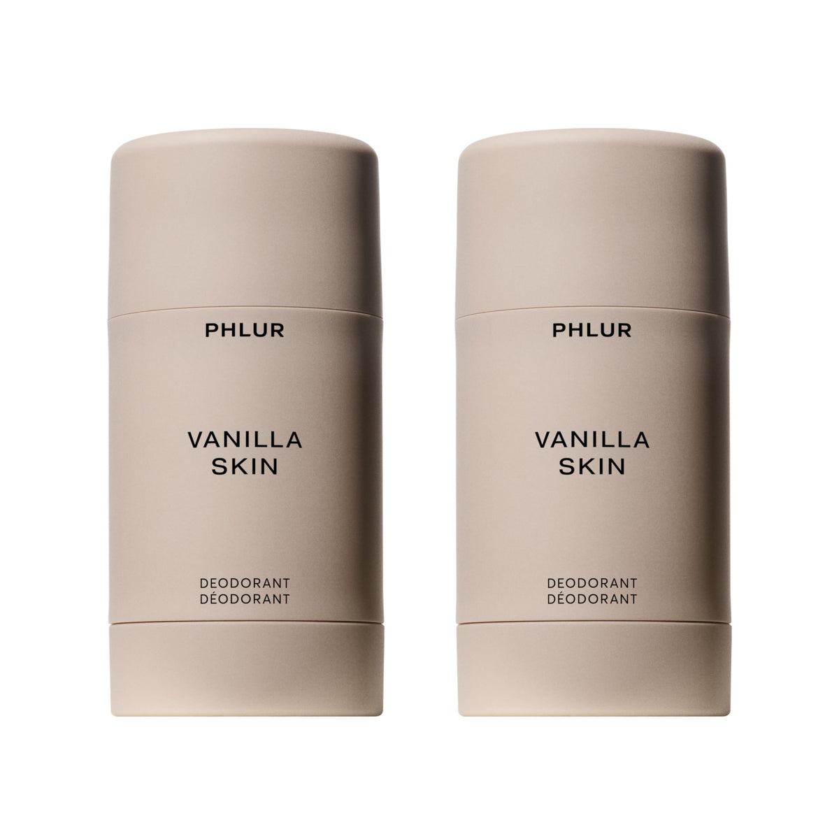 PHLUR Vanilla Skin Deodorant Duo front view packaging for daily freshness.