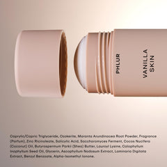 PHLUR Vanilla Skin Deodorant Duo packaging detail emphasizing gentle formula.