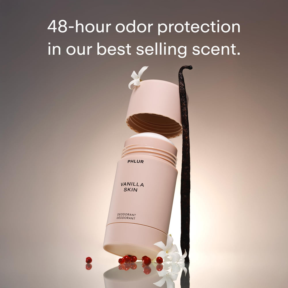 PHLUR Vanilla Skin twist-up applicator demonstrates easy, mess-free application.