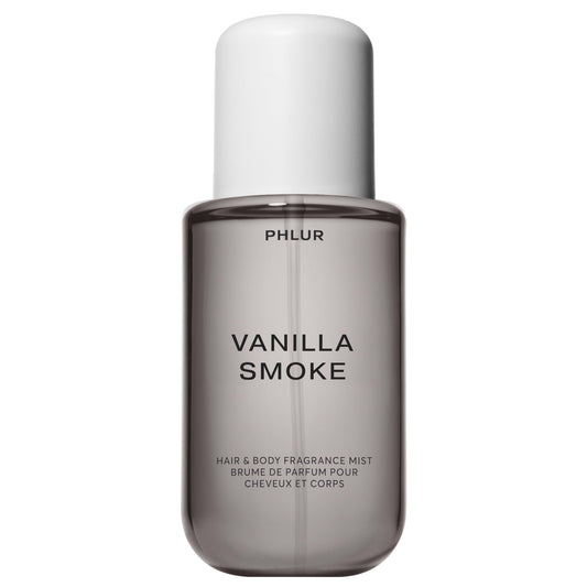 PHLUR Vanilla Smoke bottle being poured for a luxe everyday mist