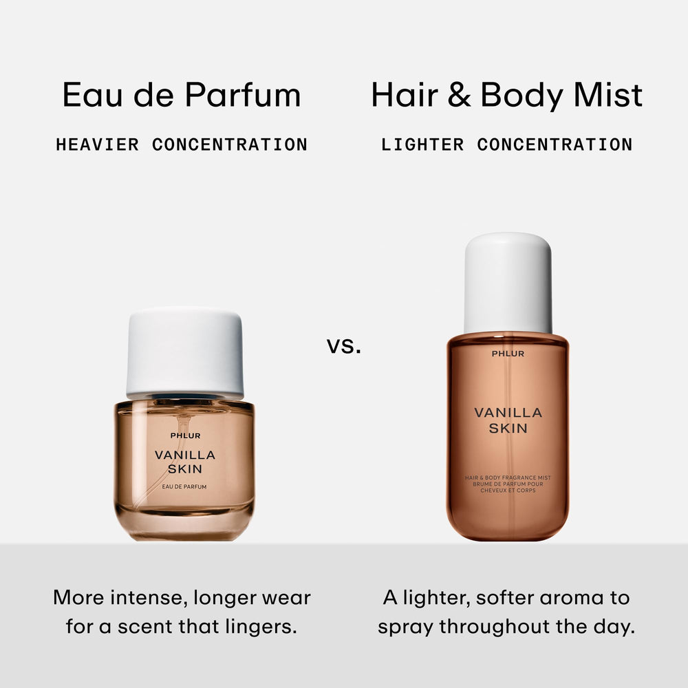 PHLUR Vanilla Smoke on hair and body to layer fragrance