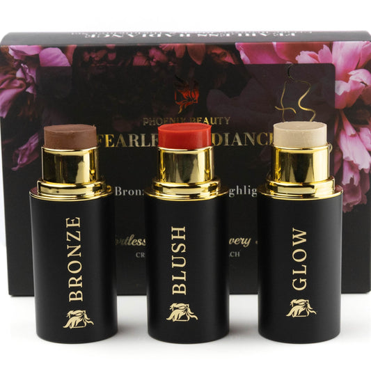 Phoenix Beauty Cream Contour Stick Set blush swirls for natural, buildable color.