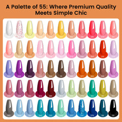 Phoenixy 55 nude gel colors in bottles for versatile manicures