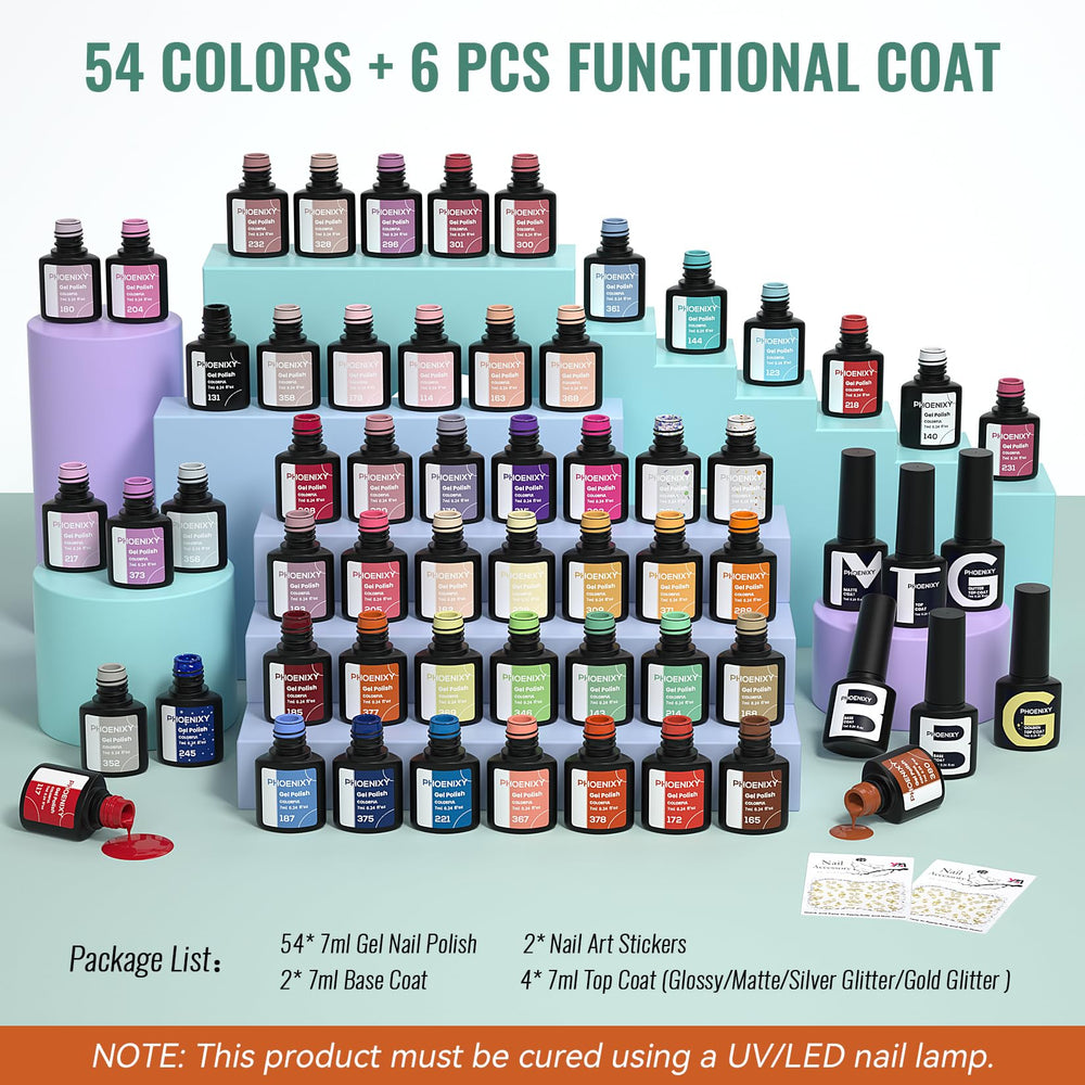 Phoenixy colors and tools for at-home nail art sessions with friends.