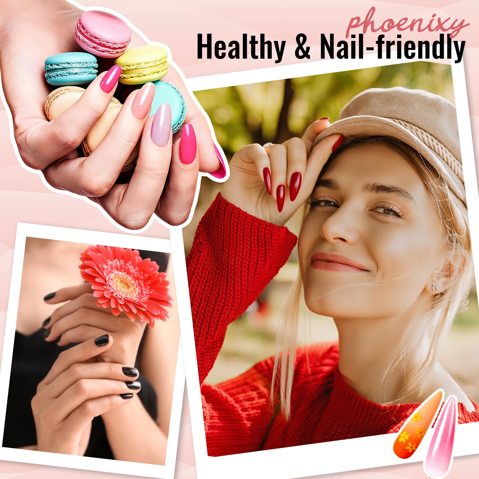 Phoenixy glossy top coat 7ml adds high shine and long-lasting finish.