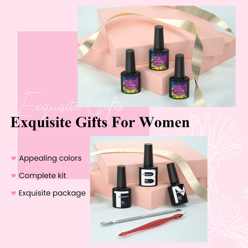 Phoenixy manicure tools kit for easy home nail care.