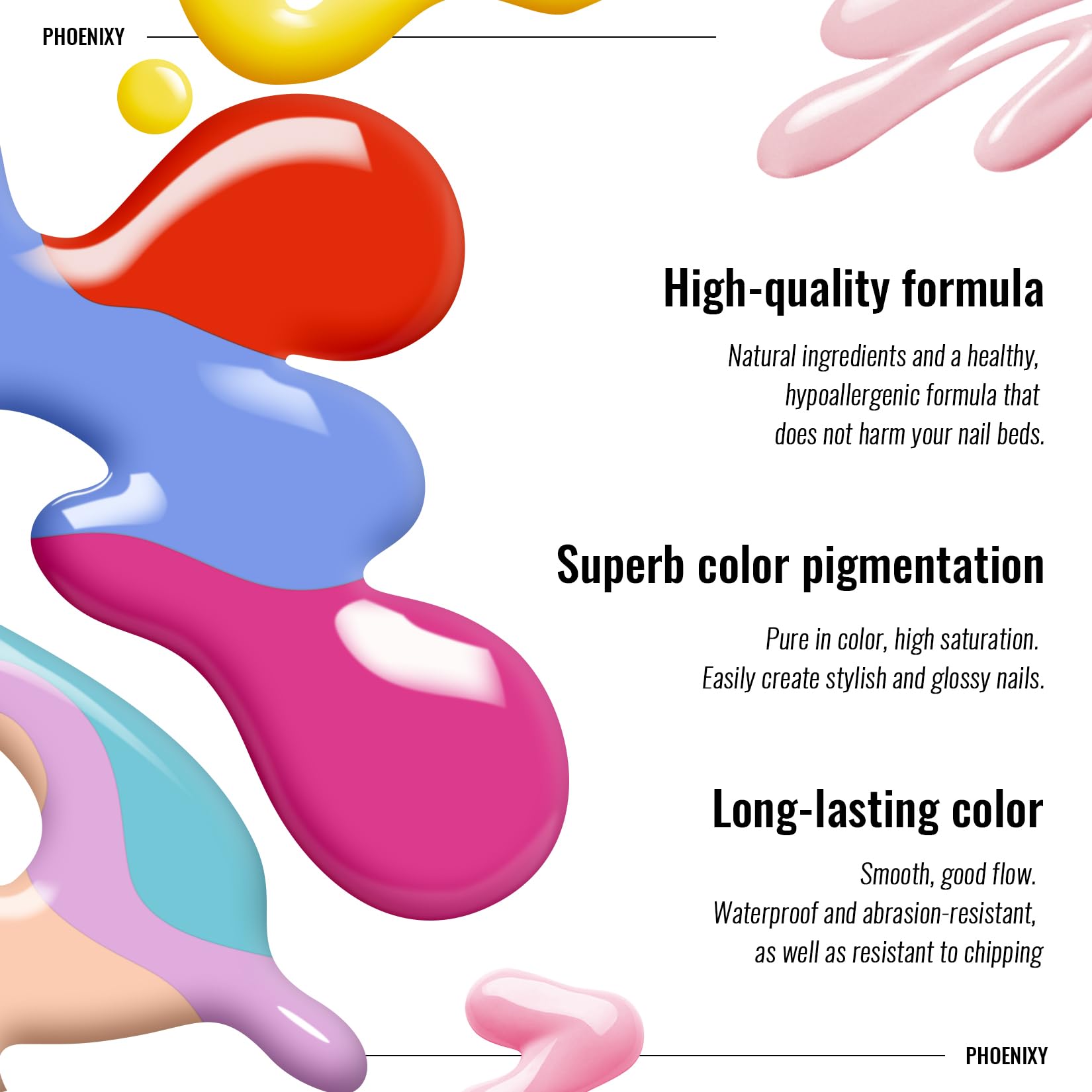 Phoenixy nail art decorations and tools for creative manicures