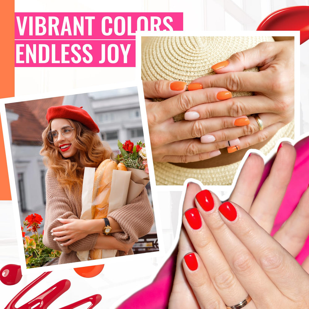 Phoenixy glossy top coat delivers a high-shine finish.