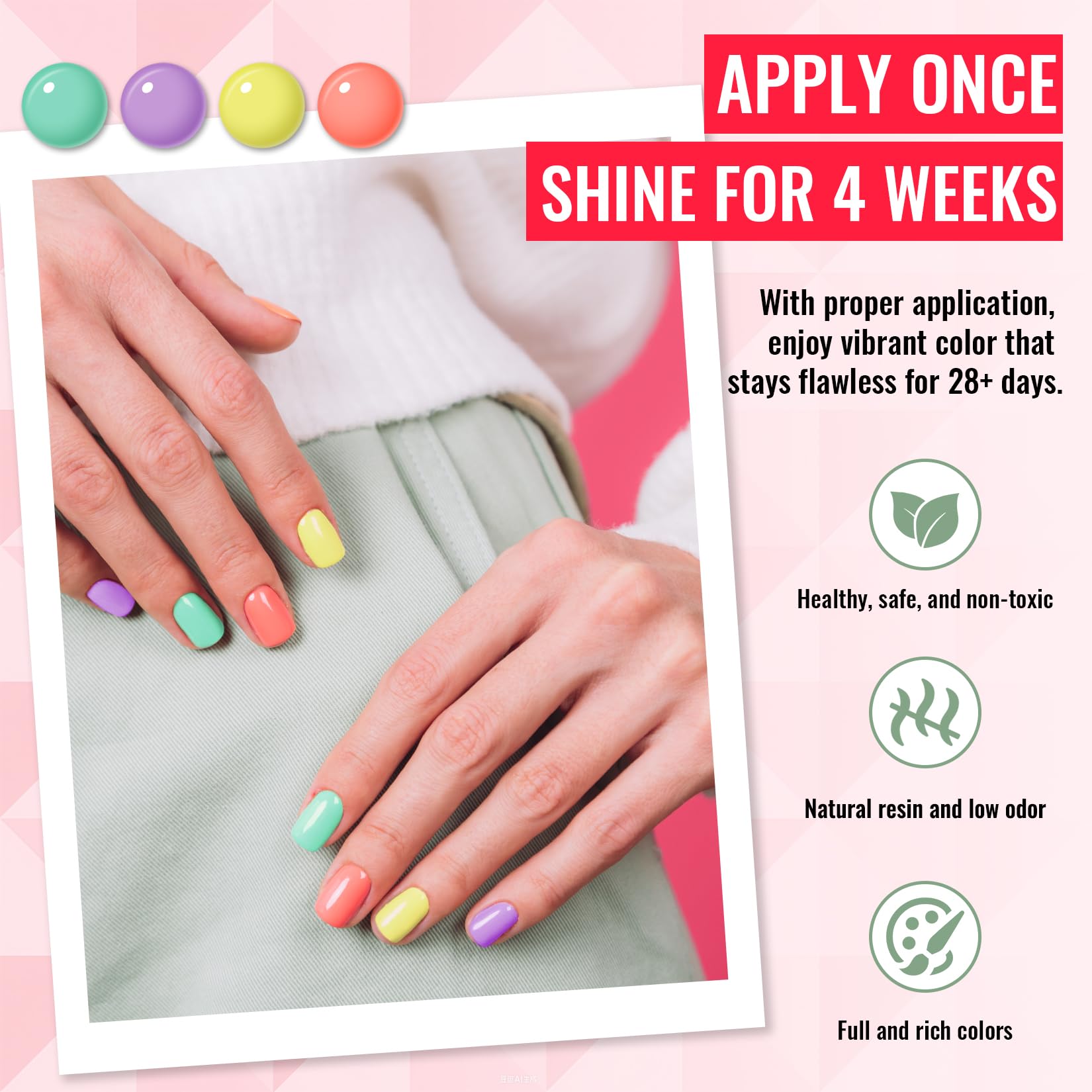 Phoenixy glossy top coat delivers high shine and even finish