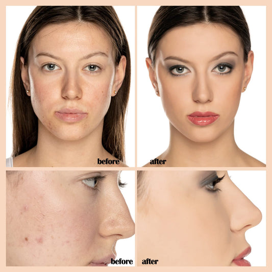 Close-up of Phoera foundation soft-matte texture highlighting lightweight wear