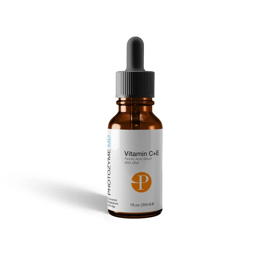 Photozyme bottle hero shows the premium anti aging serum for firmer skin