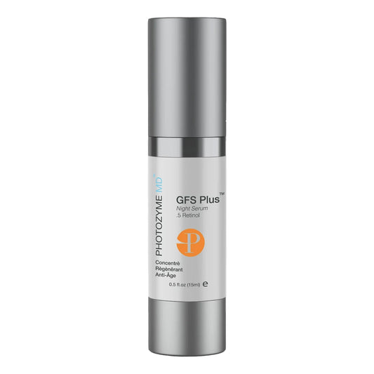 Photozyme GFS Plus Night Serum bottle promises a smoother, brighter complexion.