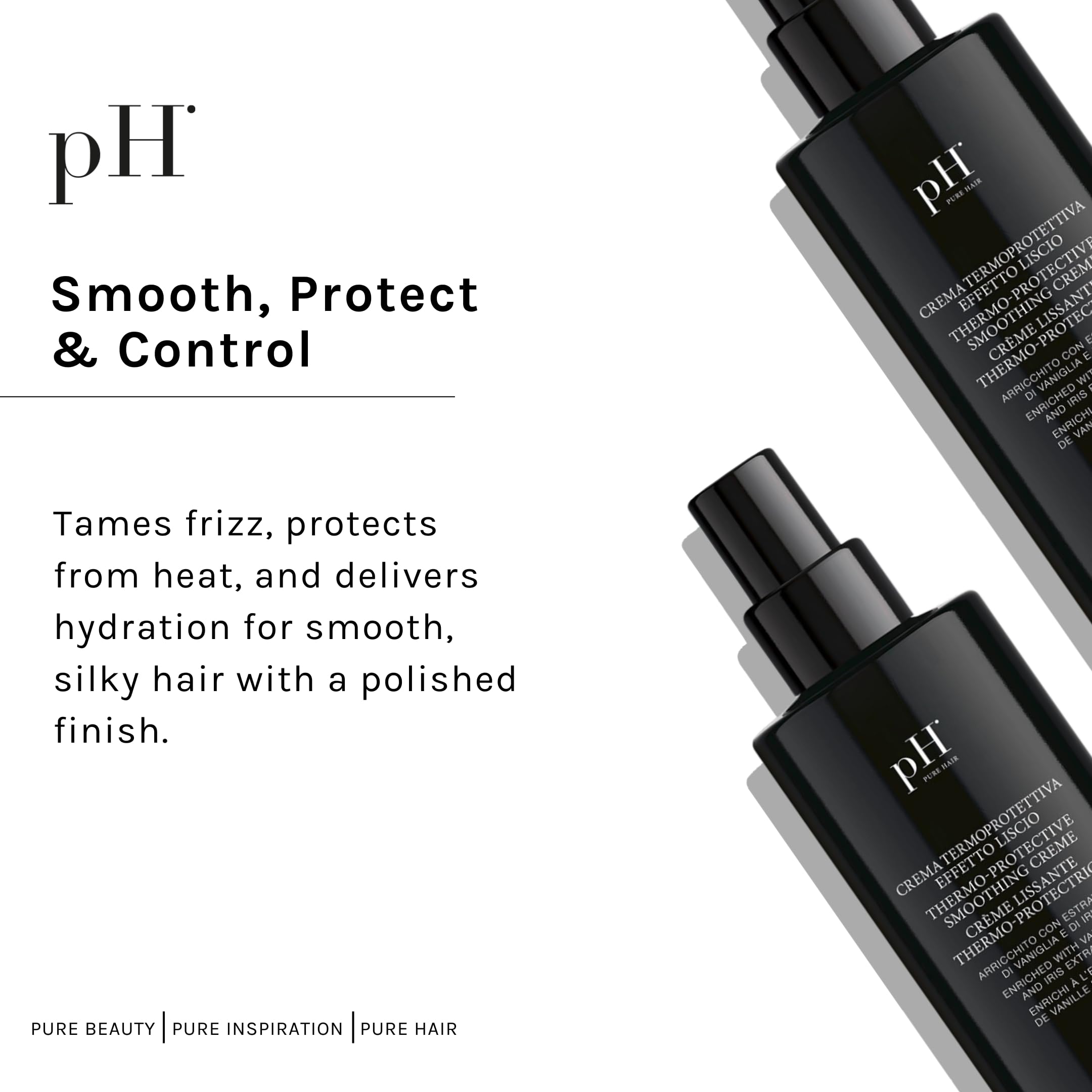 pH PURE HAIR bottle with sleek packaging reflecting Italian luxury