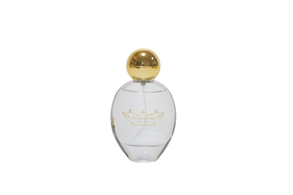 PHRAGARO Muse de Riz premium packaging gift box evokes refined unisex fragrance gifting.