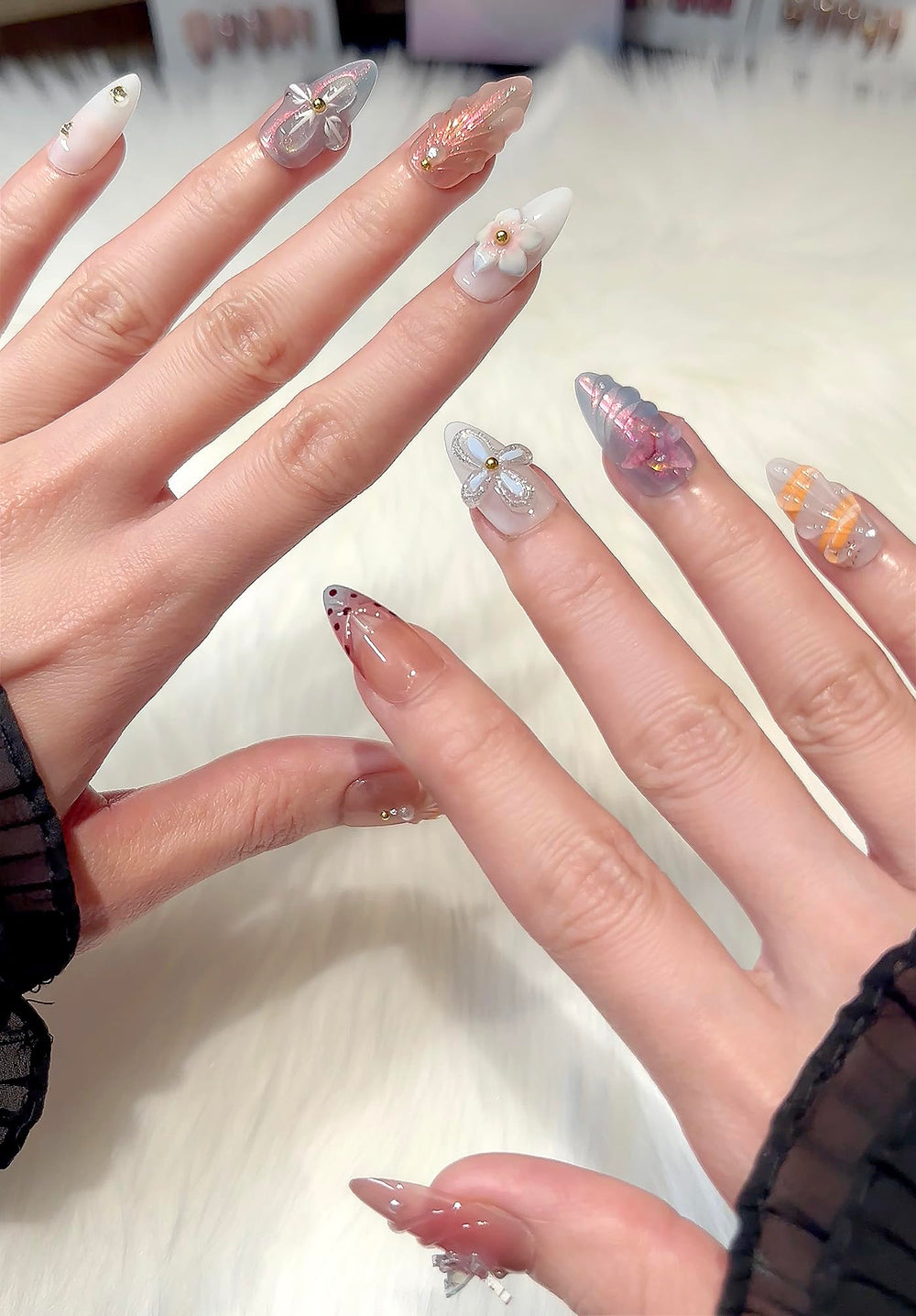 PHYLIN LEAF butterflies and crystals nails add festive sparkle for events
