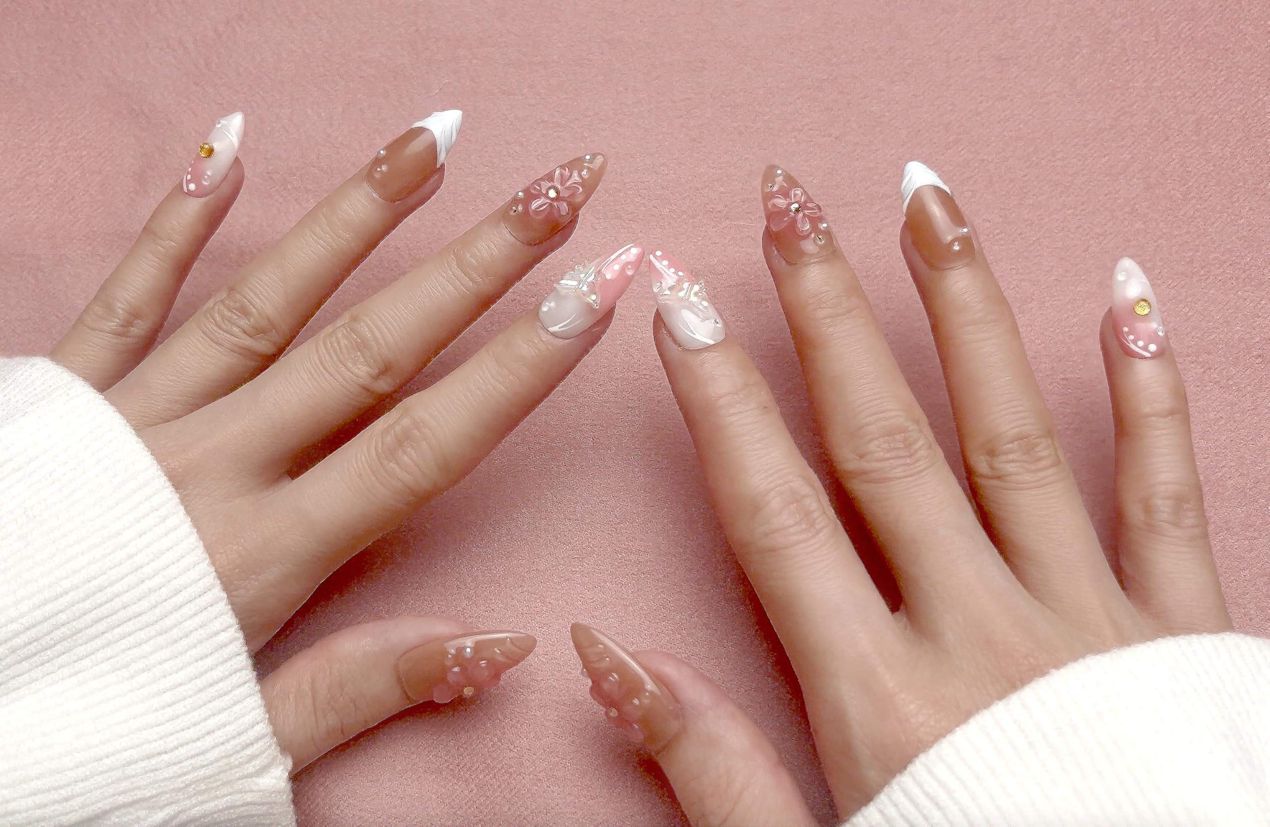 PHYLIN LEAF butterfly 3D embellishments add sparkle for a party manicure