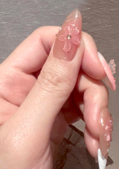PHYLIN LEAF pink white blue gold finish nails for versatile style