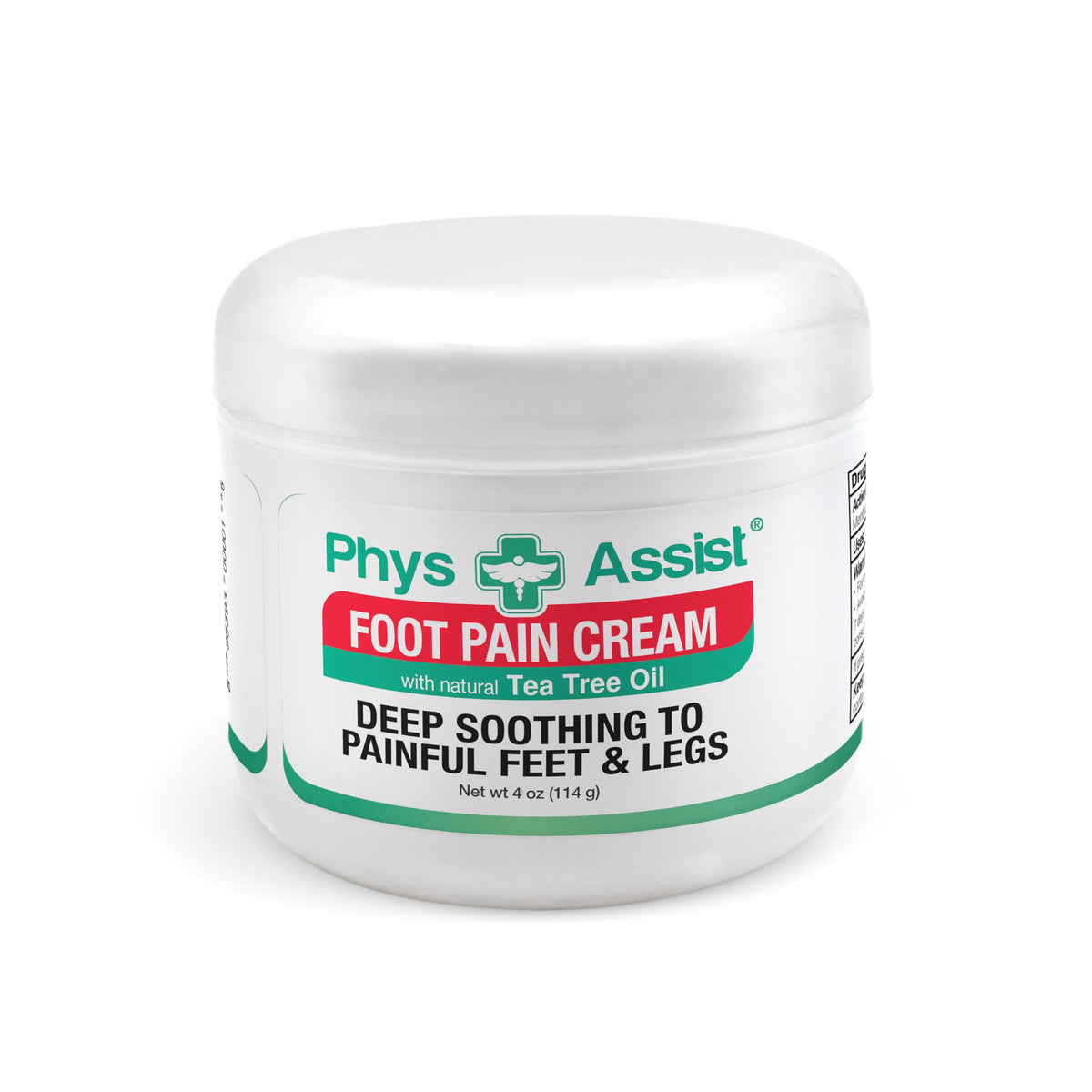 PhysAssist foot cream jar showing a compact moisturizing formula for daily foot care.