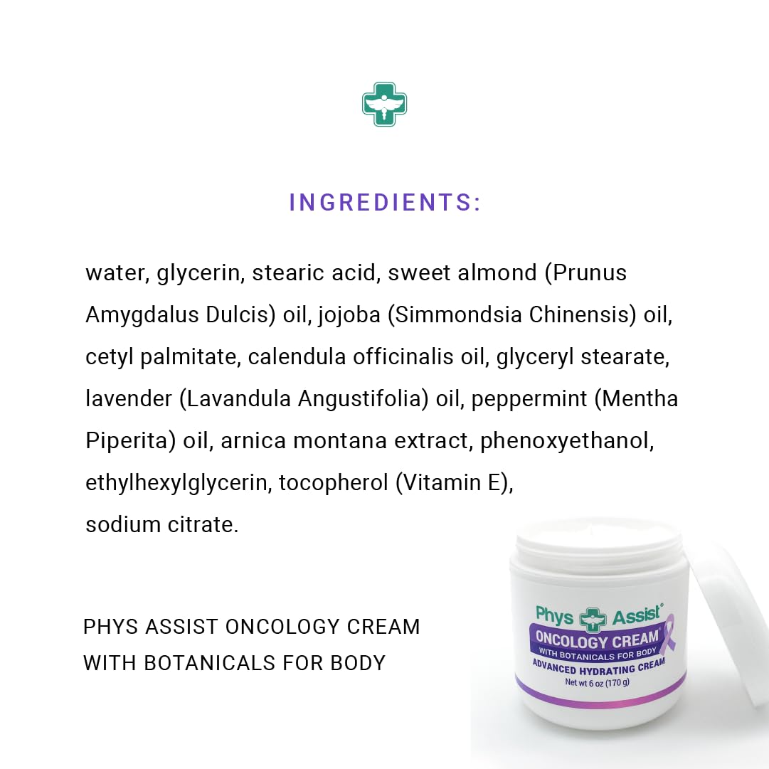 Apply PhysAssist Oncology Cream to the body for hydration.