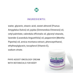 Apply PhysAssist Oncology Cream to the body for hydration.
