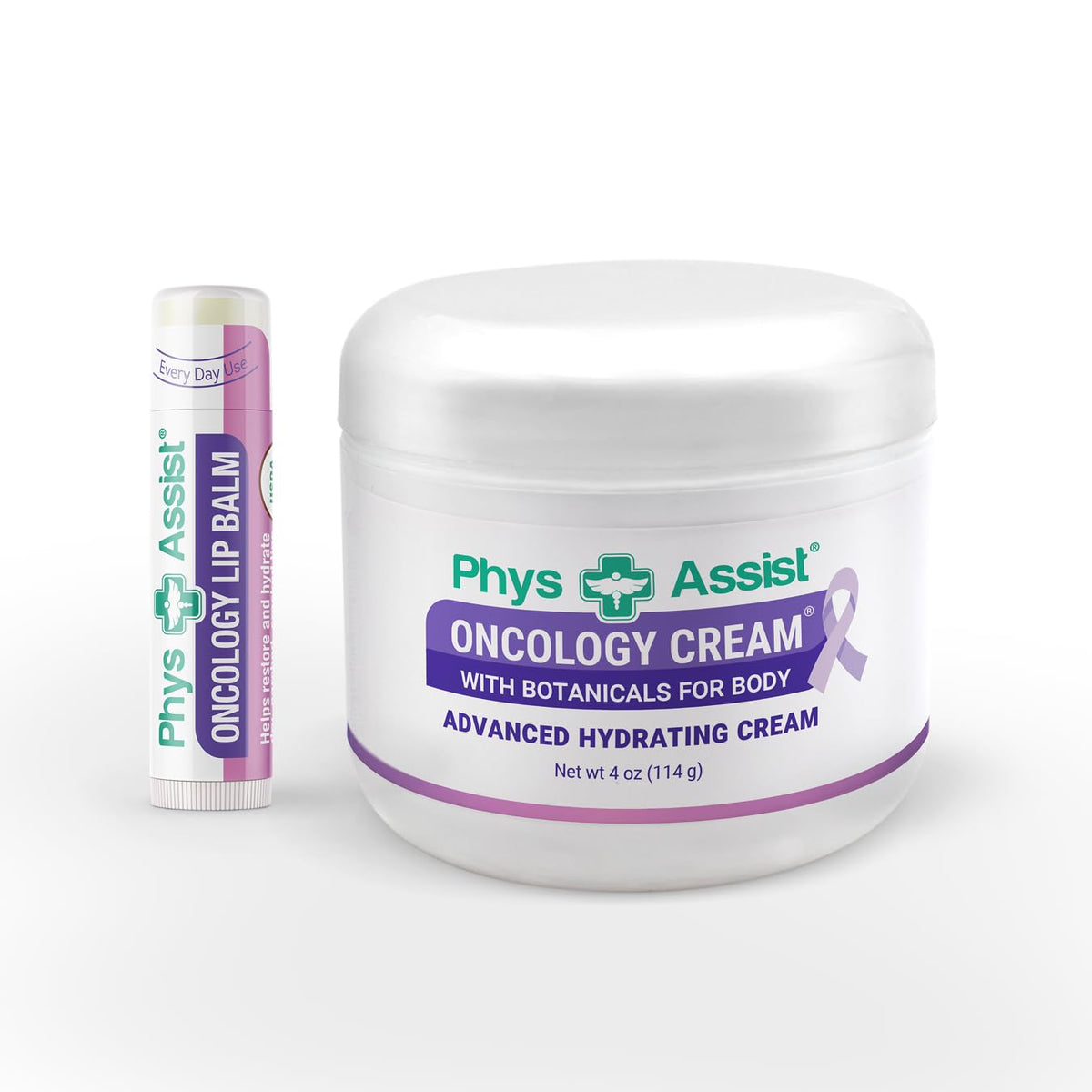 PhysAssist Oncology Cream bottle delivering deep hydration for stressed skin.