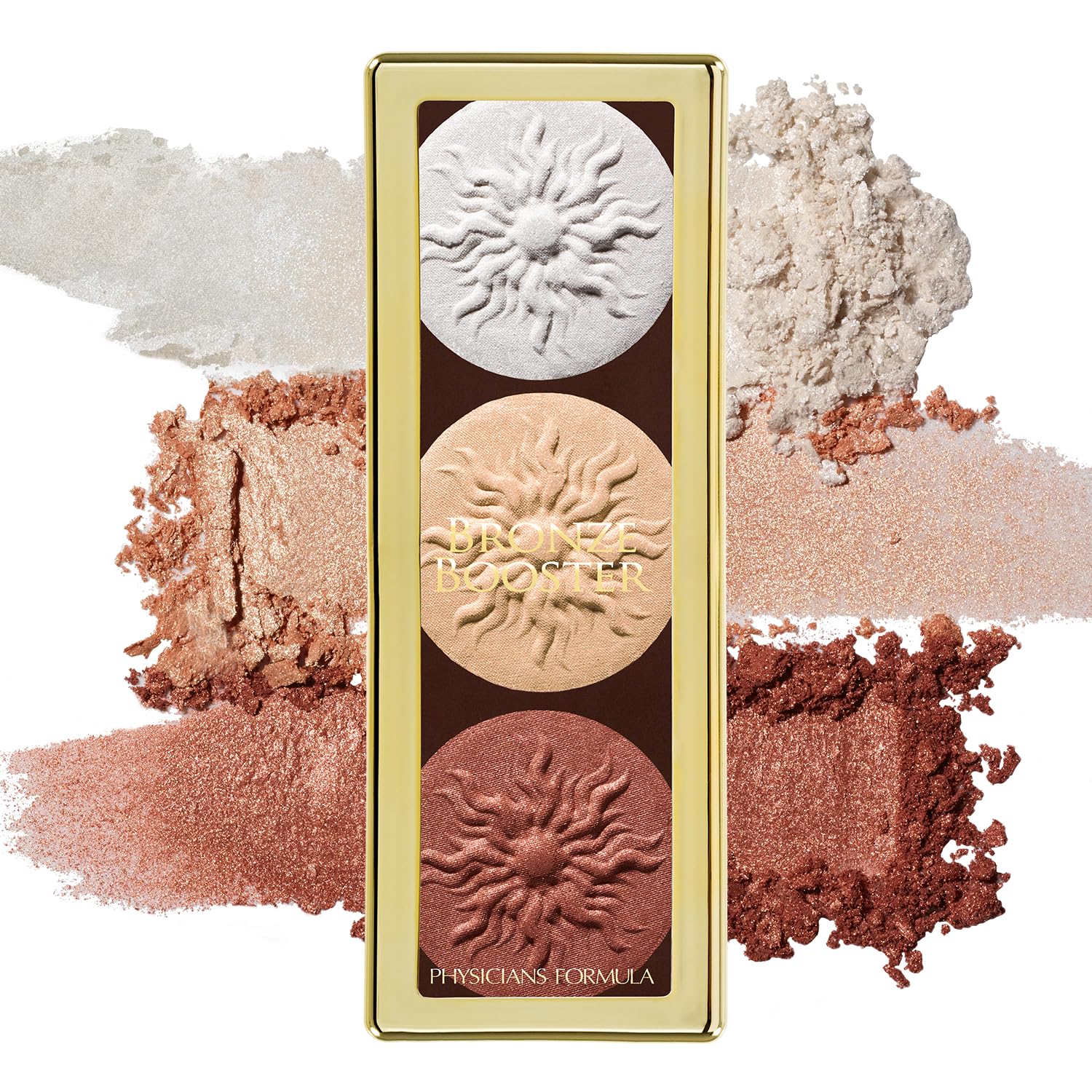 Physicians Formula Bronze Booster palette closeup panels show versatile glow.