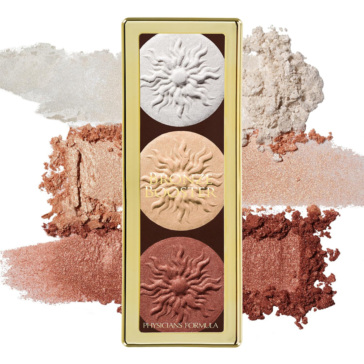 Physicians Formula Bronze Booster palette closeup panels show versatile glow.