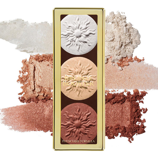 Physicians Formula Bronze Booster palette closeup panels show versatile glow.