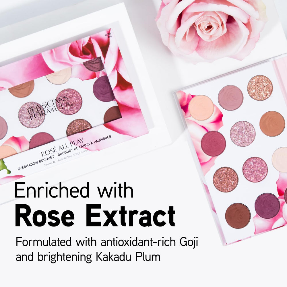 Physicians Formula Eyeshadow Bouquet shimmer shades catch light for festive or evening looks.