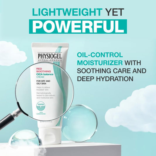 Physiogel Moisturizer Cream swatch, smooth texture for gentle daily hydration.