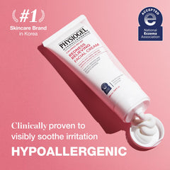 Physiogel redness reducing cream texture swatch, smooth application with ceramide-rich barrier support.