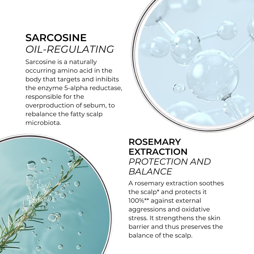 PHYTO oil-absorbing shampoo foam closeup showing quick sebum control.