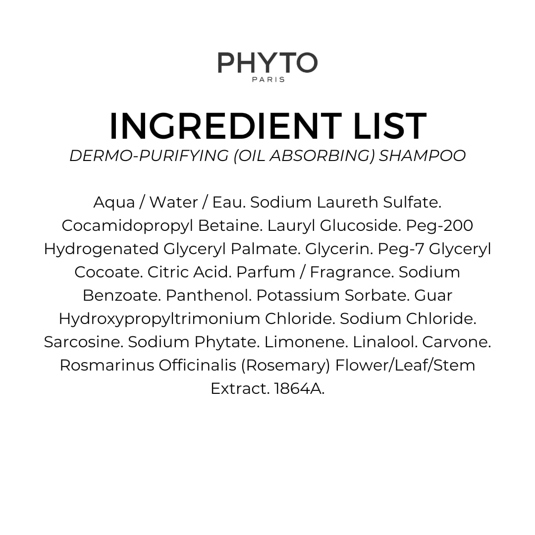PHYTO oil-absorbing shampoo hair after wash with lighter, flexible texture.
