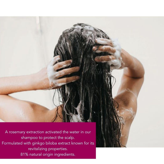PHYTOPHYTOCYANE rich foam lather illustrates gentle cleansing for refreshed hair strands.
