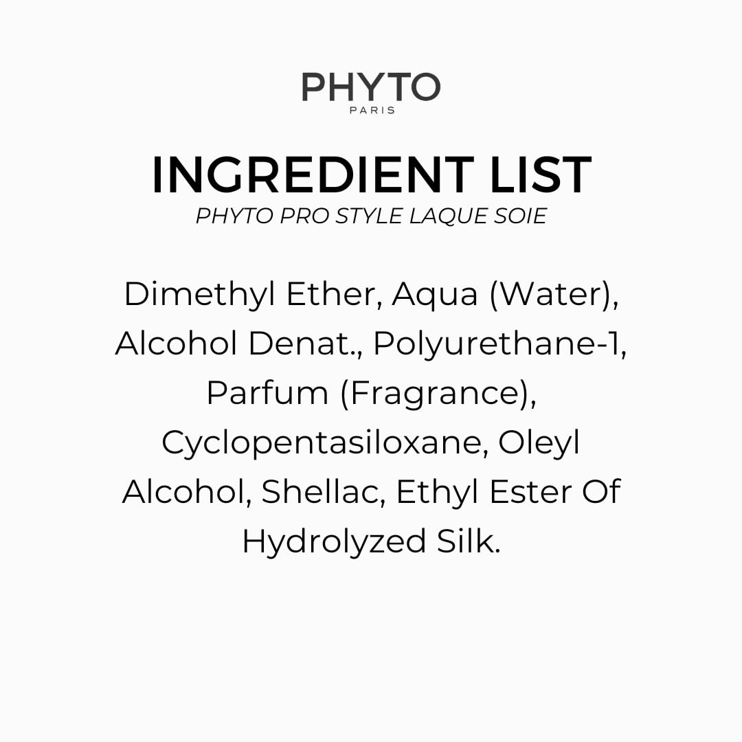 PHYTO PRO STYLE Laque Soie shine finish nourishes hair surface with silk glow.