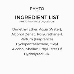 PHYTO PRO STYLE Laque Soie shine finish nourishes hair surface with silk glow.