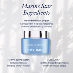 Phytomer Douceur Marine ingredients bottle emphasizes probiotic marine components