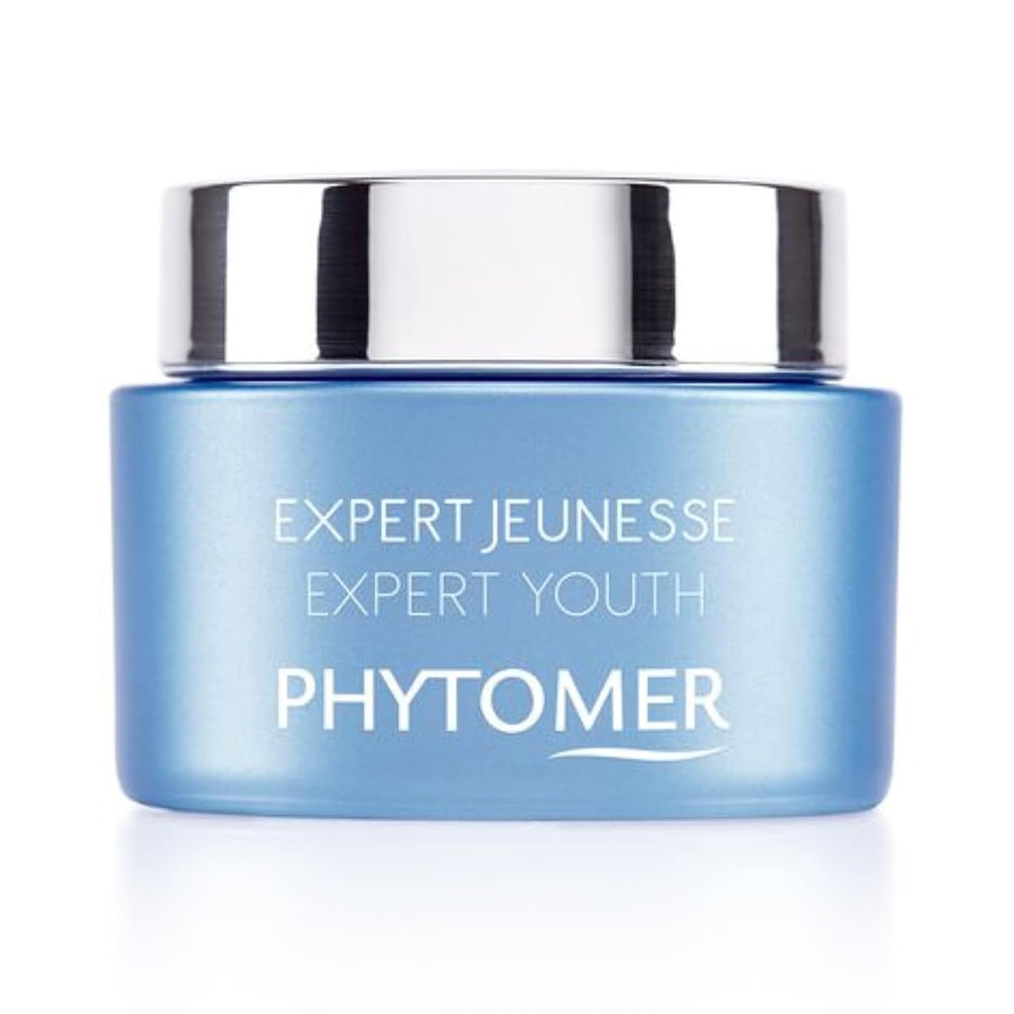 Phytomer Expert Youth Wrinkle Cream jar showing a rich, smooth texture for wrinkle smoothing