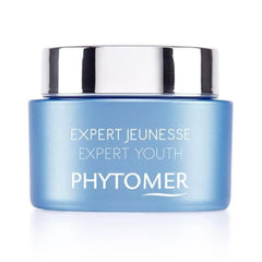 Phytomer Expert Youth Wrinkle Cream jar showing a rich, smooth texture for wrinkle smoothing